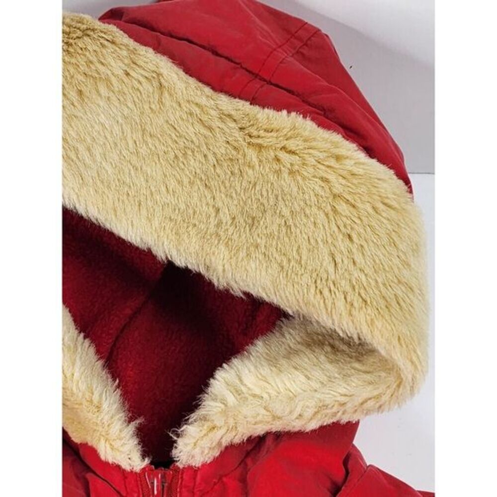 Harro Australia Fleece Fake Fur Hoodie Jacket Women's Size‎ 10 Red - Picture 7 of 14